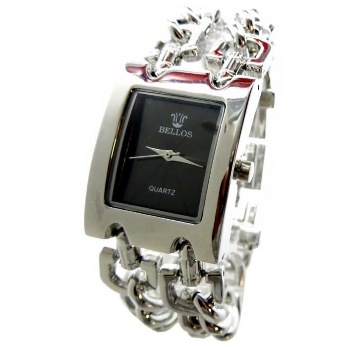 MONTRE WATCH FEMME ARGENT QUESS BRACELET CHAÎNE BIJOUX STRASS QUARTZ MODE IDÉE CADEAU
