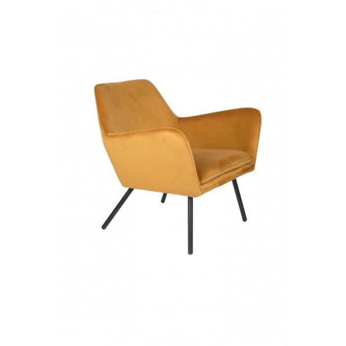 fauteuil lounge bon or - boite a design - fauteuil - tissu - jaune - avec accoudoirs - 1 place
