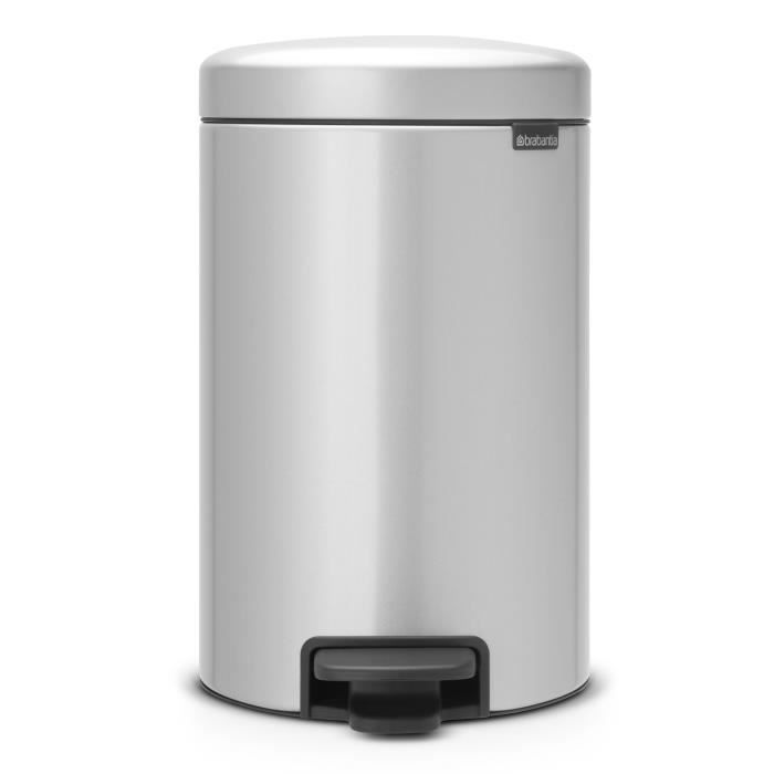 BRABANTIA Poubelle à pédale NewIcon - 12L - Gris métallique