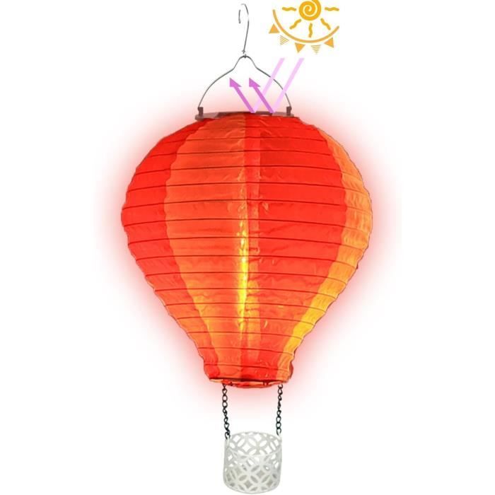 Lampe Solaire Montgolfière Globo - Feu Coloré, LED, Jardin, Extérieur, IP44