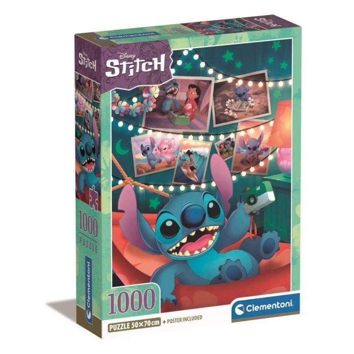 Puzzle 1000 pièces + Poster : Disney : Stitch Clementoni Puzzles - vue 2
