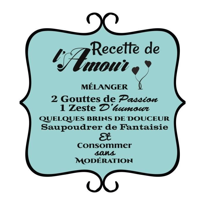 Stickers Adhesif Mural Recette De L Amour 32x30cm Cdiscount Maison