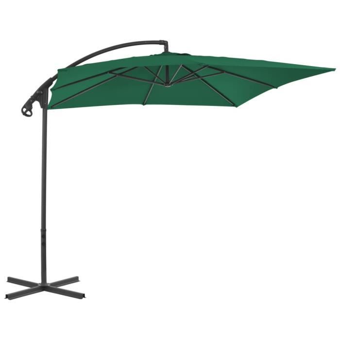 Parasol d'extérieur avec mât en acier Terre cuite 250x250x230cm