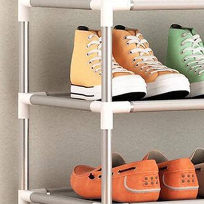 Rack à Chaussures Métal 3 étages – Dimensions 30x92x55 Cm, Capacité 16 Paires | Rangement Empilable Pour Entrée, Placard - 9