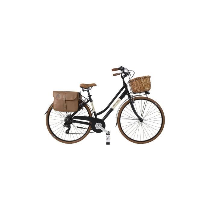 Canellini Vintage Citybike Retro Damen – Dolce Vita Oldstyle Aluminium Mit Taschen Und Korb, 28 Zoll