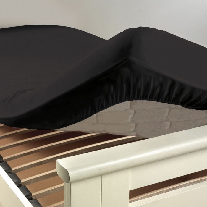 Drap housse coton INTIMITY 90x190cm charbon