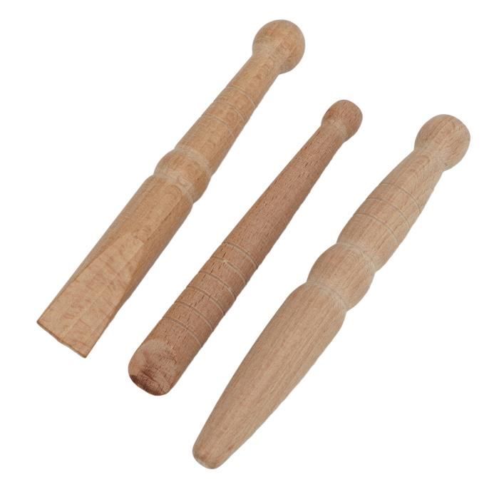 Set 4 Bâtons Massage En Bois Réflexologie Plantaire - Wisebom - Pour Pieds Et Tête - Roulage