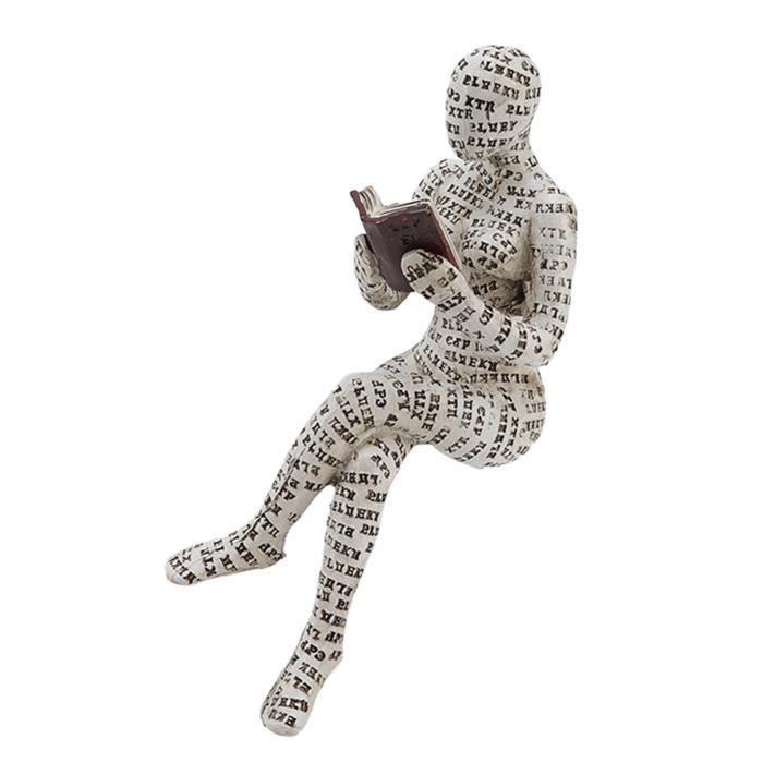 Figurine de femme liseuse innovante - Statue de femme qui lit - Moulage en  pâte - Décoration d'étagère (A)