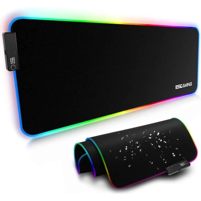 Tapis De Souris Gaming RGB XXL - 900x400 Mm Avec 14 Modes LED, Surface Lisse Et Base Antidérapante Pour Bureau Et Jeu - 7