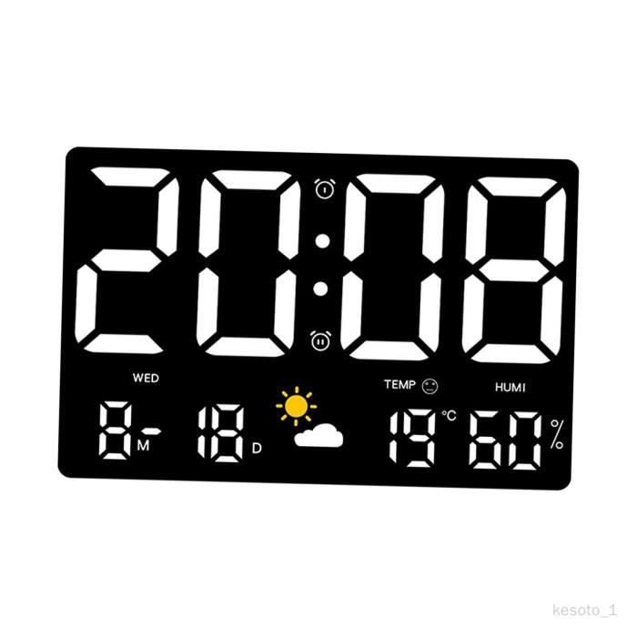 Réveil Personnes âgées Yuanzeco Réveil Avec Jour Et Date Pour Personnes âgées 3 Affichages 17 Calendrier Electronique Senior