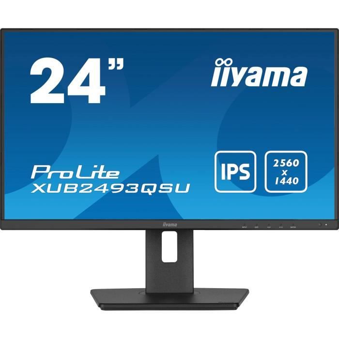 Ecran PC - IIYAMA - XUB2493QSU-B5 - 24 IPS LED WQHD 2560 x 1440 - 4ms - 60Hz - HDMI DP