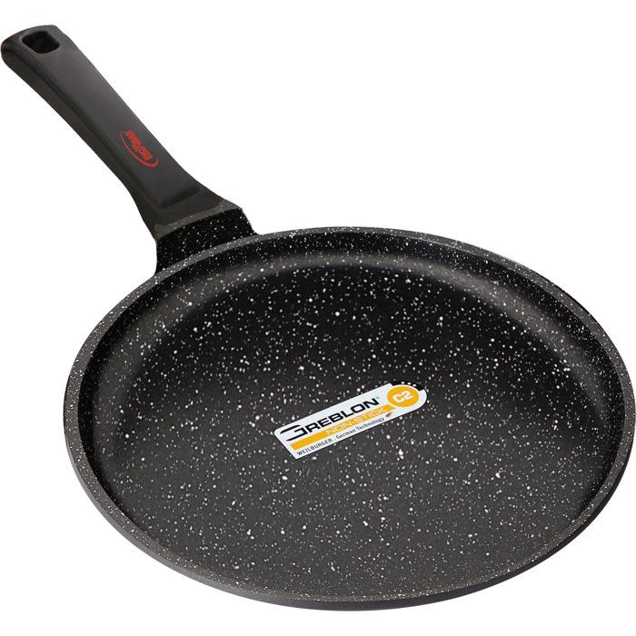Poêle à crêpes 26 cm induction anti adhésif effet pierre