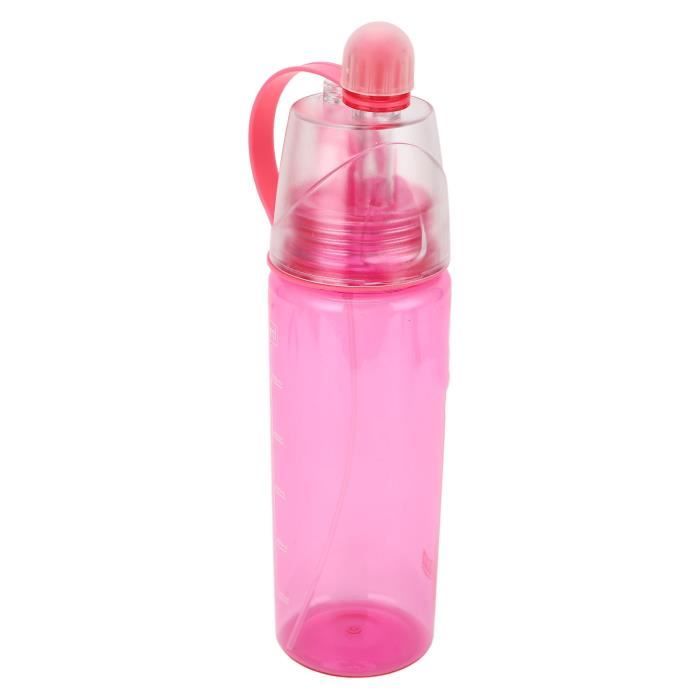 gourde - bouteille isotherme,bouteille d'eau de sport en plastique avec paille,tasse d'été fraîche,shaker - type couleur rose sc022