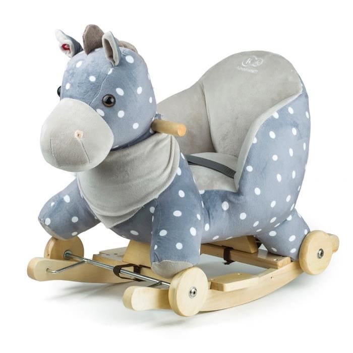 Peluche Cheval a bascule avec roulettes 47 cm avec sons Histoire d'Ours 1213