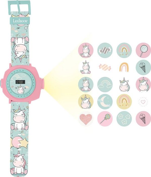 Montre digitale avec projection de 20 images design Licorne