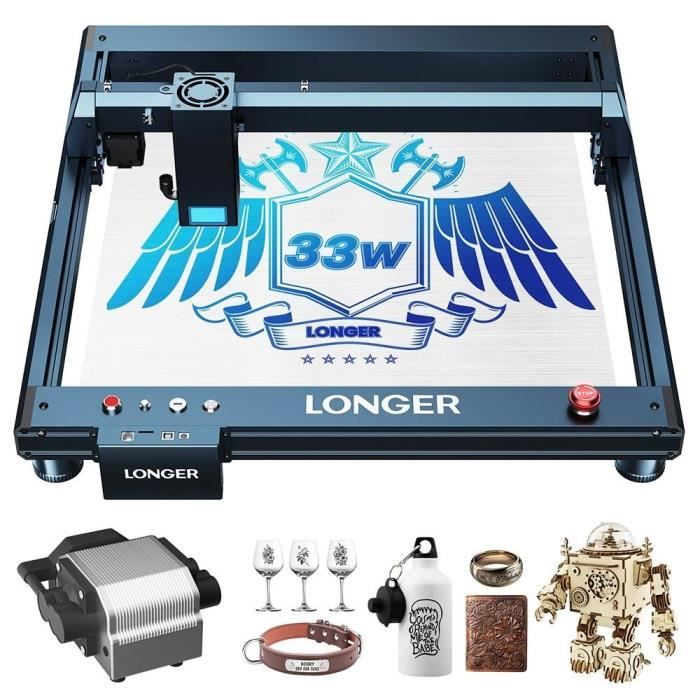 Graveur Laser Longer Laser B1 30W, Tête Laser à 6 Cœurs, Zone de Gravure 450 x 440 mm