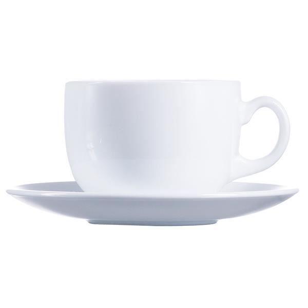 Set De 6 Tasses à Thé Avec Soucoupes - Porcelaine Blanche Elisa Rococo - Lave-vaisselle & Micro-ondes