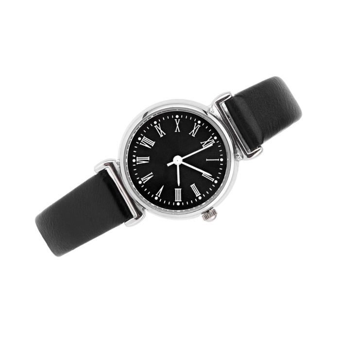 Exquise petite mode simple femmes robe montre rétro en cuir mini