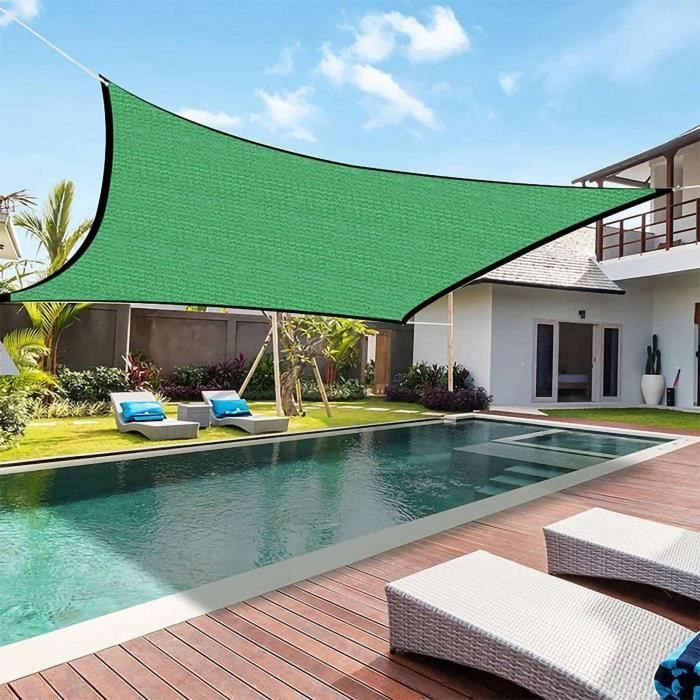 Voile dombrage respirante MOTHINESSTO - Vert - Rectangulaire - 3x4m - Protection anti-UV