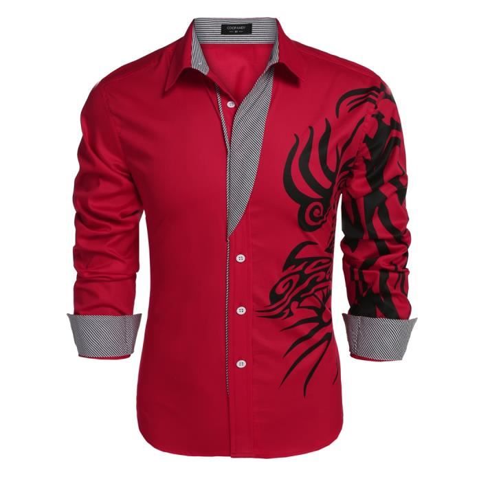 chemise homme rouge