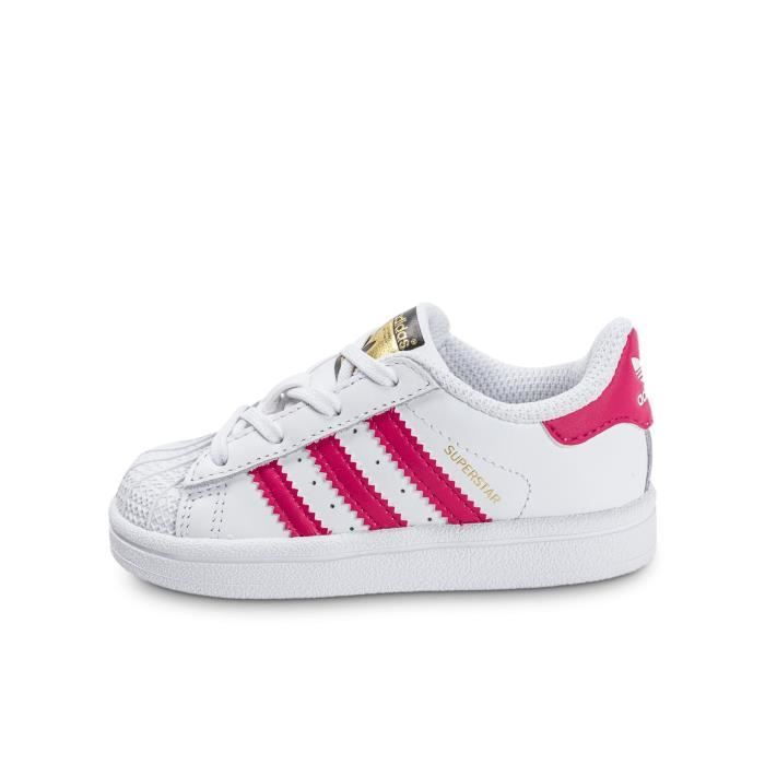 basket adidas fille blanche et rose