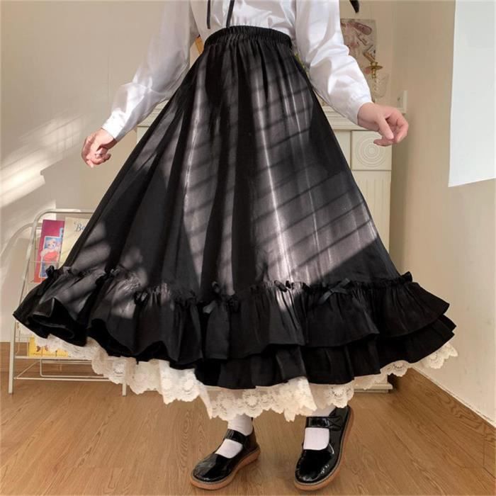 Femmes rétro médiéval élastique dentelle taille haute Boho