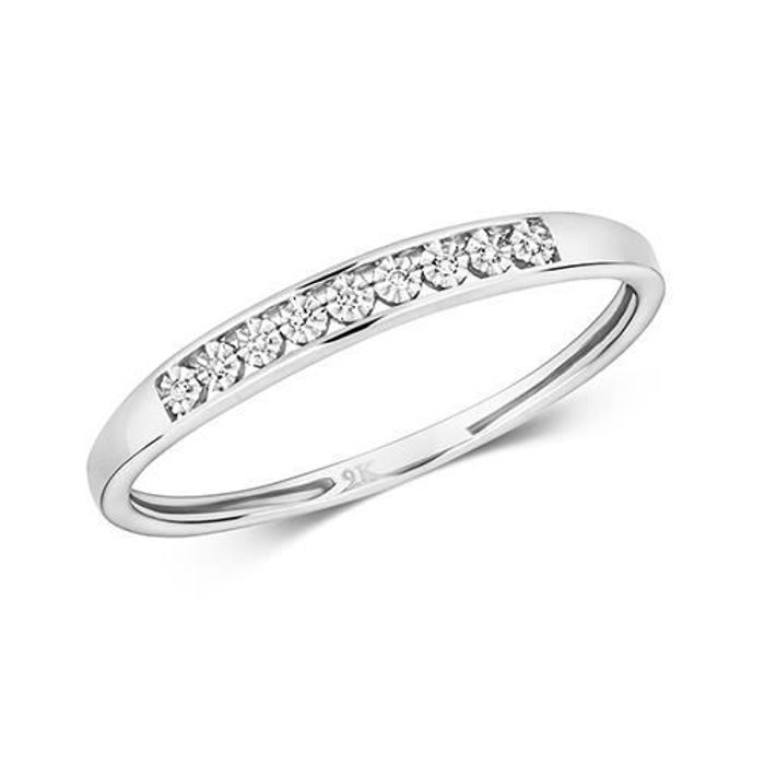 Alliance En Or Blanc 9 Carats - Taille 58 - Bague Neuve Avec étiquettes