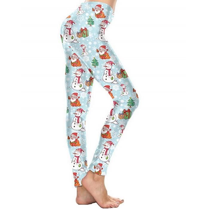 Legging De Noël Pour Femme - Imprimé Festif Élastique - Taille Haute - Cadeau Idée Fêtes - 10