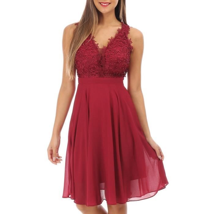 Robe bordeaux patineuse grandes tailles ...