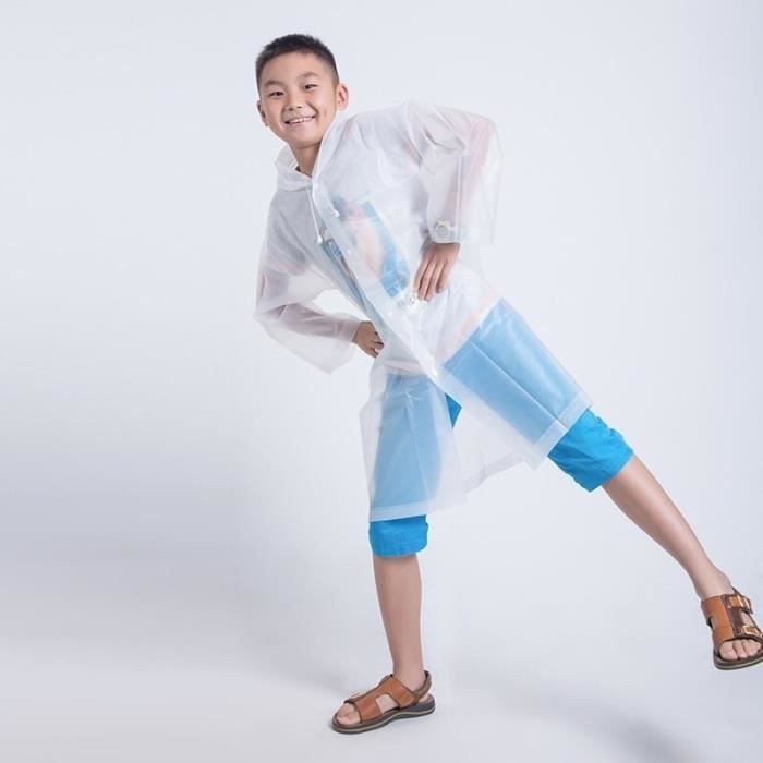 K-way Enfant Imperméable Léger - Manteau Pluie Pliable à Capuche, Pour école, Vélo, Randonnée 3-8 Ans