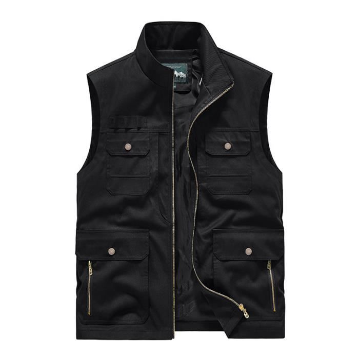Gilet Sans Manches Multi-Poches Homme - Pour Pêche, Chasse, Photographie, Randonnée, Vestes Tactiques Durable