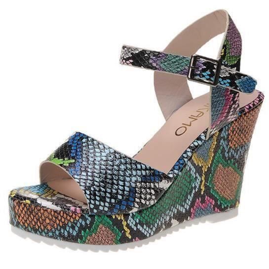 Chaussures à Talons Compensés Instinct De Mode – Pointure 36, Noir à Clous, Neuves