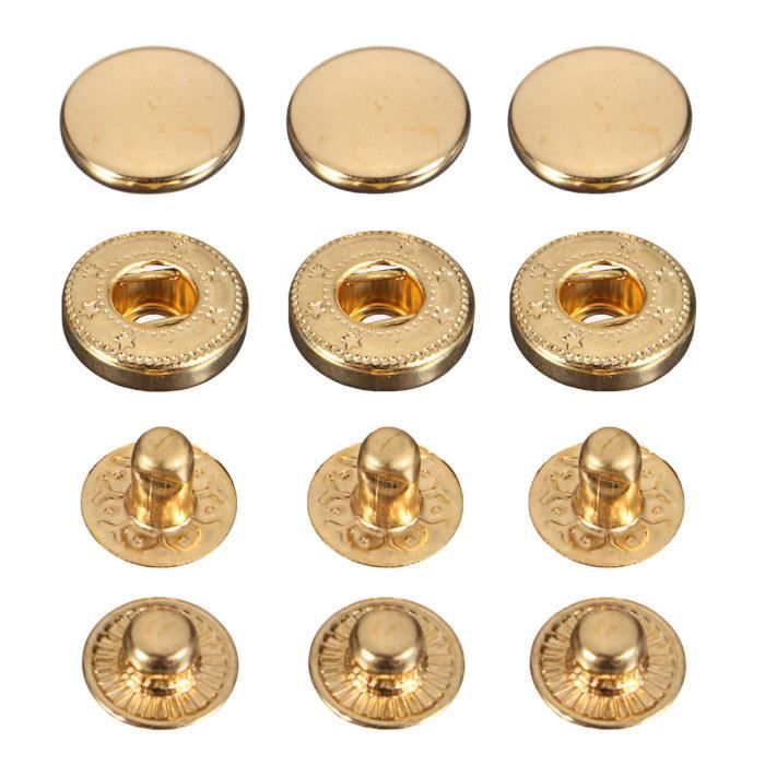 10/12/15/17mm Coloré Bouton Pression Popper Couture Goujon Appuyer Cuir NF 10mmDoré Cdiscount