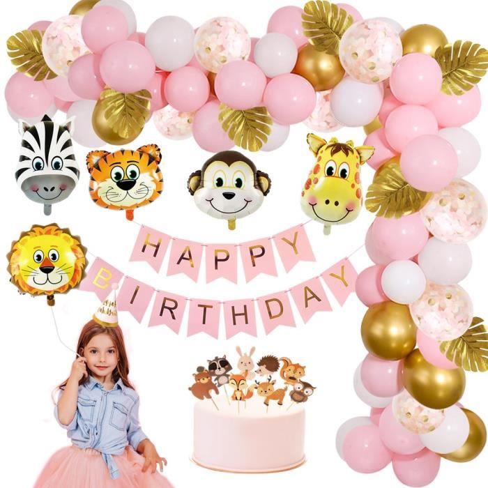 Acheter Ballons joyeux anniversaire pour enfants de 1, 2 et 3 ans,  décoration d'anniversaire, en aluminium, rose et bleu, avec chiffres, c'est  un garçon et une fille, fête prénatale