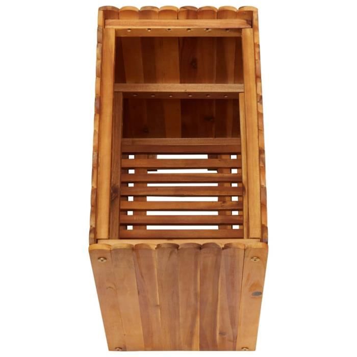 Tidyard Lit Surélevé En Bois D'Acacia 200x50x50 Cm – Grande Jardinière Potager Extérieur Pour Fleurs, Légumes & Herbes – Idéal Terrasse & Balcon