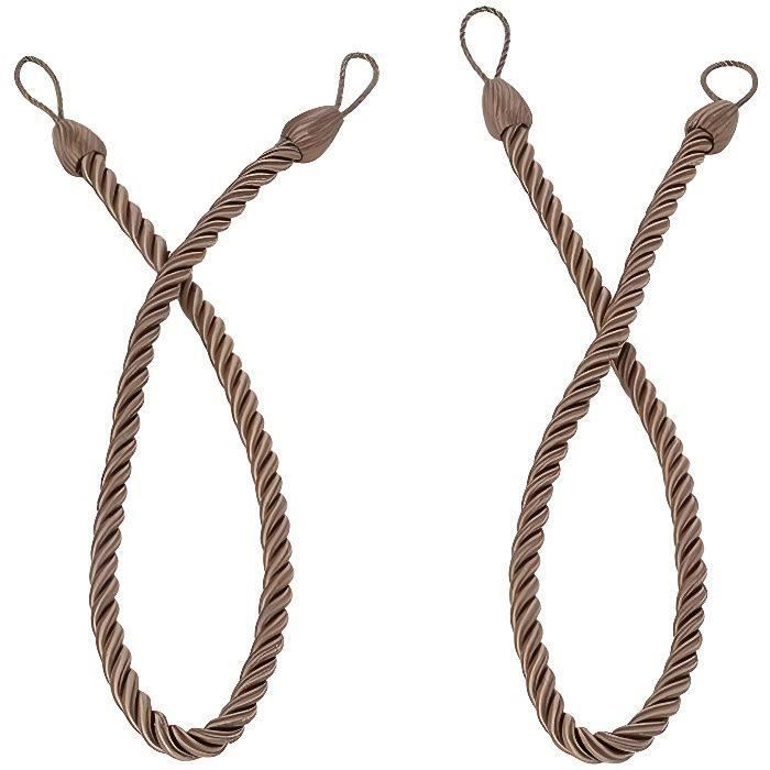 Embrasses De Rideaux Élégantes Gris – Lot De 2 Avec Crochets Auto-Adhésifs, Corde Attache Rideau Décorative Pour Fenêtre, Salon, Chambre