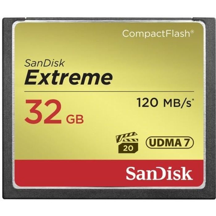 Carte mémoire flash - SANDISK - Extreme Cf 120Mb/S 85Mb/S 32Gb
