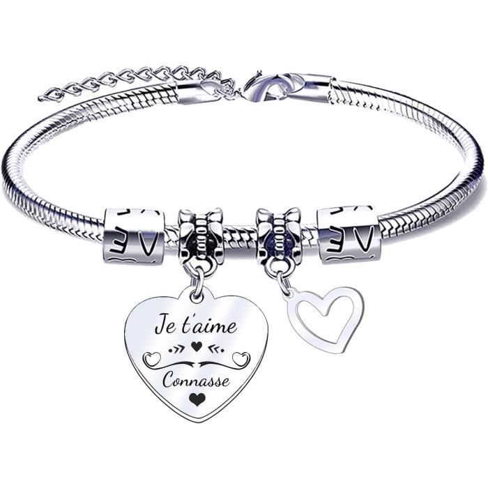 Bracelet D'amitié Cœur à Cœur Pour Meilleure Amie - Lot 2/3/4/5 Pièces, Réglable 6.5-11 Pouces, Acier Inoxydable 316L - Cadeau Noël Anniversaire - 8