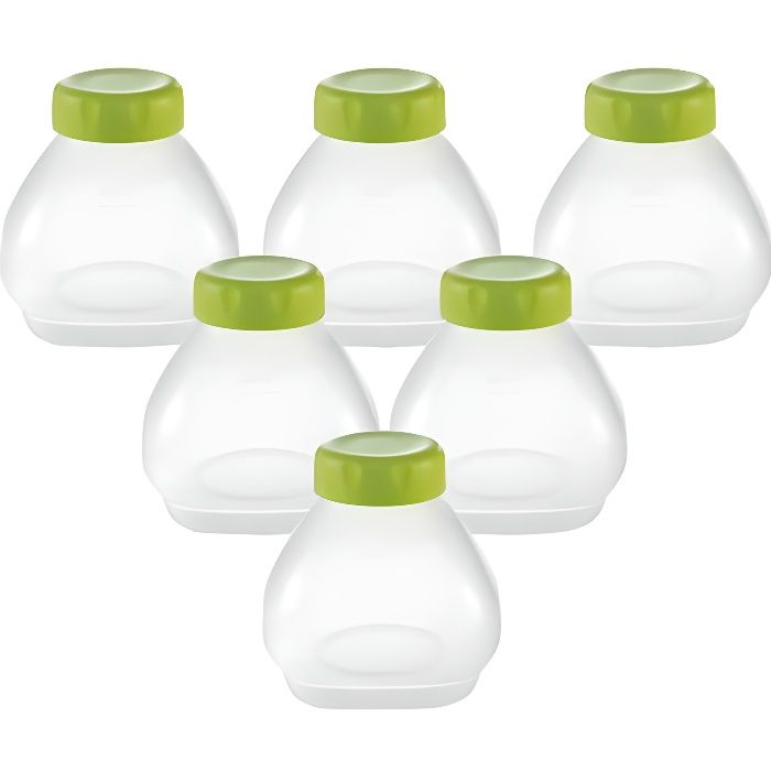 Jeu de 6 flacons - SEB - XF102000 - Bouteilles à yaourt à boire - Goupillon inclus - Compatible lave-vaisselle