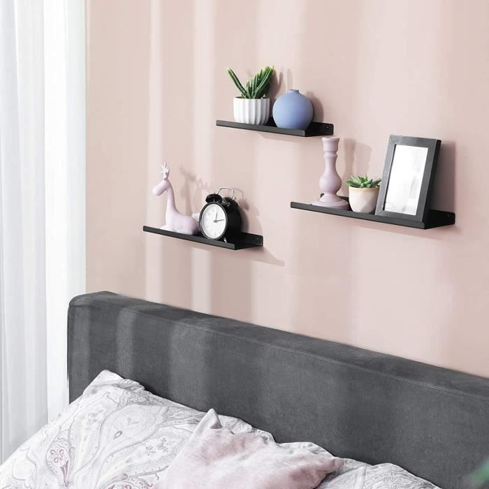 Étagères murales en métal - SONGMICS - Lot de 3 - Style Industriel - Noir Étagères murales en métal - SONGMICS - Lot de 3 - Style Industriel - Noir