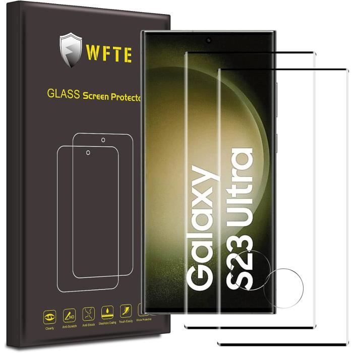 WFTE [Lot de 2] Verre Trempé pour Samsung Galaxy S23 Ultra, 3D