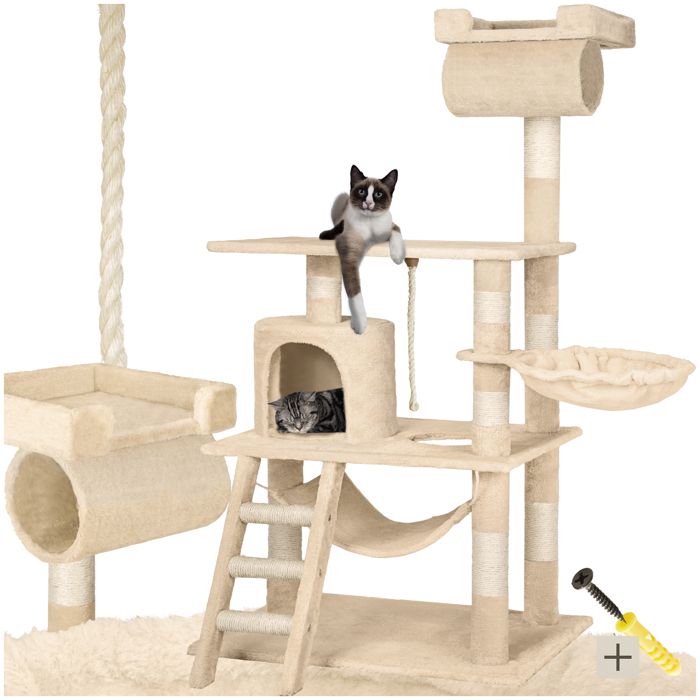 TecTake Arbre &agrave; Chat STOKELEY 141 cm - beige