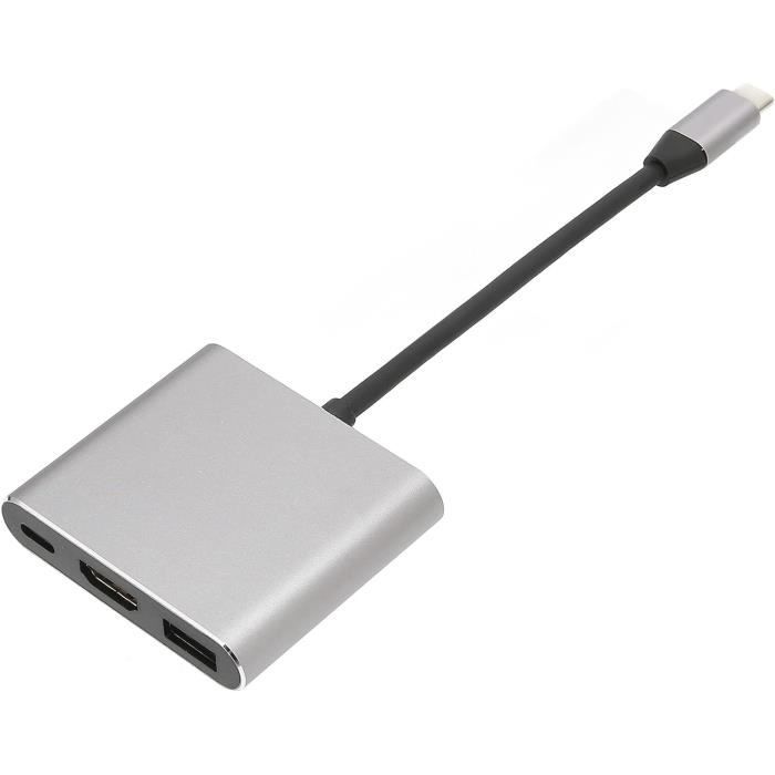Adaptateur USB-C Vers HDMI 3-en-1 - Port USB 3.0 + Charge 100W - 4K UHD Pour MacBook, Smartphones, Projecteurs - Plug & Play