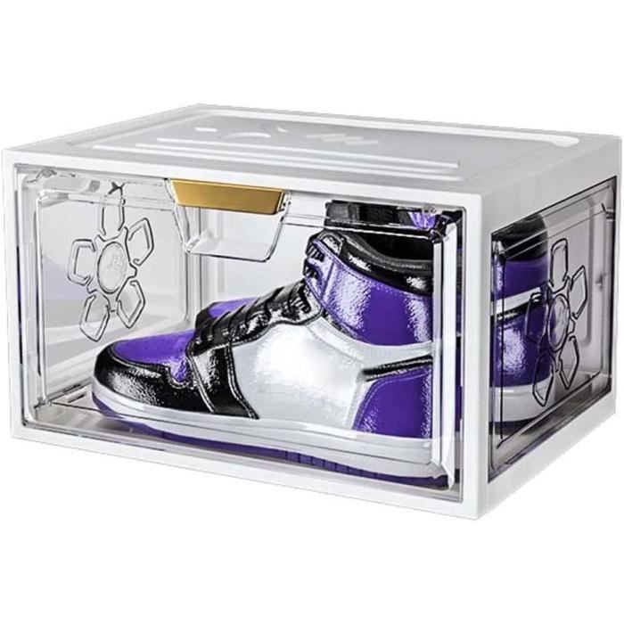 Boîte De Rangement à Chaussures Transparente Grande Capacité - 29x25x39.5 Cm, Porte Magnétique, Séparateur Mobile, Empilable - Pour Bottes, Sacs, Jouets