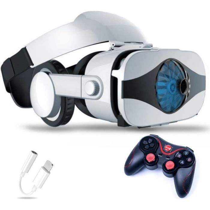 Casque VR Whychstore 3D Avec Contrôleur – Plongez Dans Les Jeux Et Films En Immersion Totale !