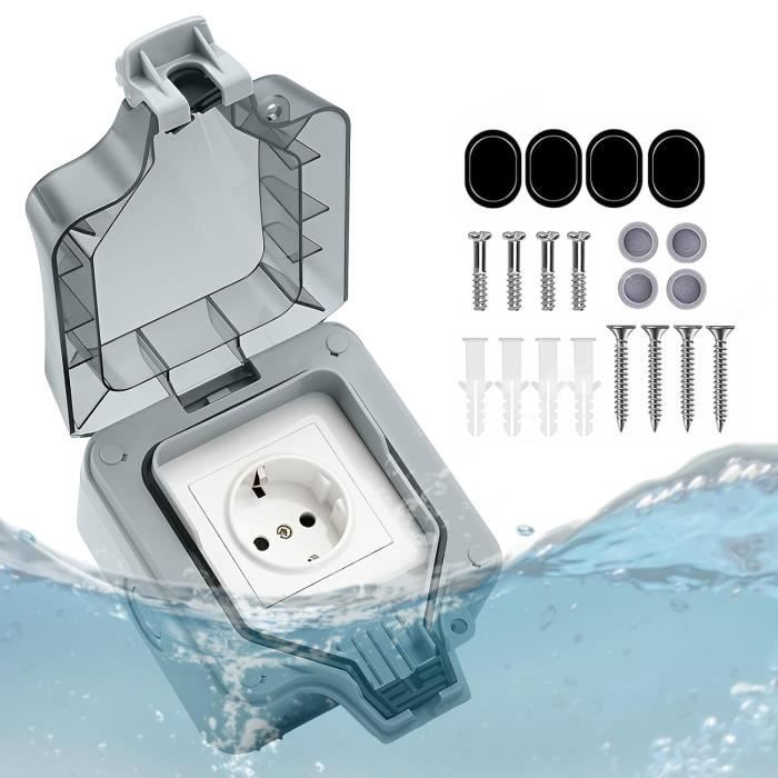 Prise Extérieure étanche IP66 EYPINS - Avec Interrupteur - 16A 250V - 4000W - Neuf