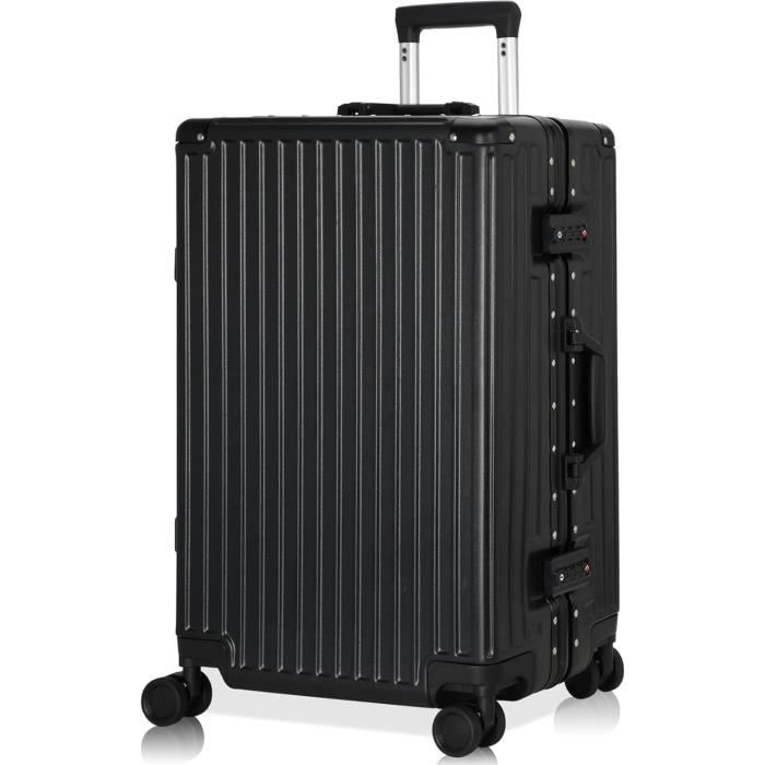 Lot De Valises Noires - Grande Et Moyenne - Roulettes - Polyester - Occasion