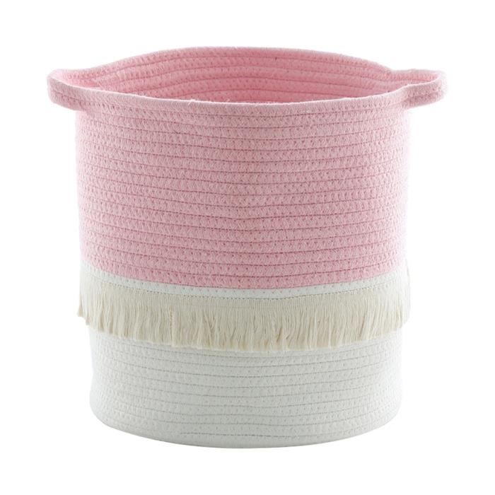 Panier Salle De Bain Panier En Corde Avec Couvercle Rond Tissé - Organisation Maison Et Décoration Feriany
