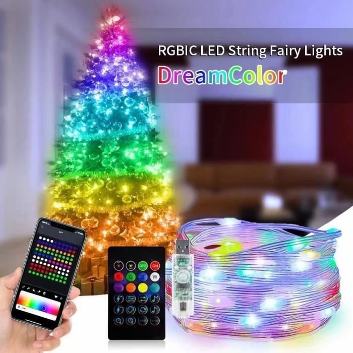 100LED Ruban Lumineux Solaire Lampes de Corde,KINGCOO étanche 39ft/12M