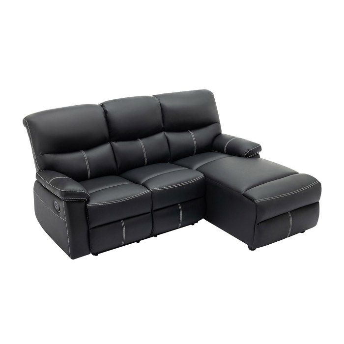 Canapé dangle droit relax en simili noir CANBY Canapé dangle droit relax en simili noir CANBY